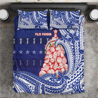 Northern Mariana Islands Christmas Bedding Set Seashell Xmas Tree Tribal Waves - Polynesian Pride