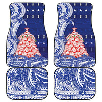 Northern Mariana Islands Christmas Car Mats Seashell Xmas Tree Tribal Waves - Polynesian Pride