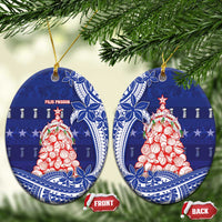 Northern Mariana Islands Christmas Ceramic Ornament Seashell Xmas Tree Tribal Waves - Polynesian Pride