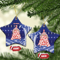 Northern Mariana Islands Christmas Ceramic Ornament Seashell Xmas Tree Tribal Waves - Polynesian Pride