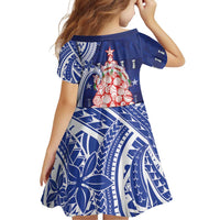 Northern Mariana Islands Christmas Family Matching Off Shoulder Short Dress and Hawaiian Shirt Seashell Xmas Tree Tribal Waves DT05 - Polynesian Pride