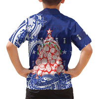 Northern Mariana Islands Christmas Family Matching Puletasi and Hawaiian Shirt Seashell Xmas Tree Tribal Waves DT05 - Polynesian Pride