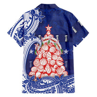 Northern Mariana Islands Christmas Hawaiian Shirt Seashell Xmas Tree Tribal Waves DT05 - Polynesian Pride