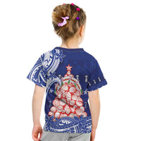 Northern Mariana Islands Christmas Kid T Shirt Seashell Xmas Tree Tribal Waves DT05 - Polynesian Pride