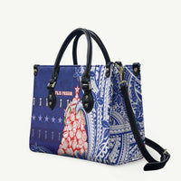 Northern Mariana Islands Christmas Leather Bag Seashell Xmas Tree Tribal Waves - Polynesian Pride