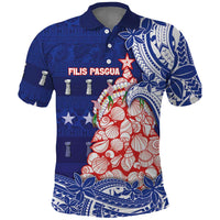 Northern Mariana Islands Christmas Polo Shirt Seashell Xmas Tree Tribal Waves - Polynesian Pride
