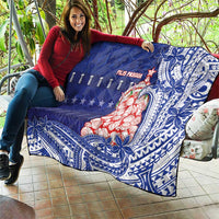 Northern Mariana Islands Christmas Quilt Seashell Xmas Tree Tribal Waves - Polynesian Pride