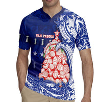 Northern Mariana Islands Christmas Rugby Jersey Seashell Xmas Tree Tribal Waves DT05 - Polynesian Pride
