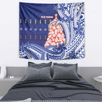 Northern Mariana Islands Christmas Tapestry Seashell Xmas Tree Tribal Waves - Polynesian Pride