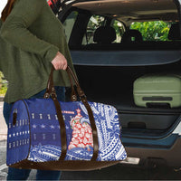 Northern Mariana Islands Christmas Travel Bag Seashell Xmas Tree Tribal Waves - Polynesian Pride