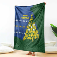 Solomon Islands Christmas Blanket Seashell Xmas Tree Tribal Waves - Polynesian Pride
