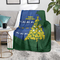 Solomon Islands Christmas Blanket Seashell Xmas Tree Tribal Waves - Polynesian Pride