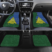 Solomon Islands Christmas Car Mats Seashell Xmas Tree Tribal Waves - Polynesian Pride
