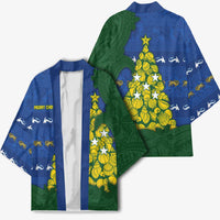 Solomon Islands Christmas Kimono Seashell Xmas Tree Tribal Waves - Polynesian Pride