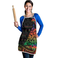 New Caledonia Christmas Apron Seashell Xmas Tree Tribal Waves - Polynesian Pride