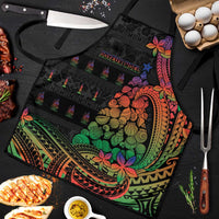 New Caledonia Christmas Apron Seashell Xmas Tree Tribal Waves - Polynesian Pride