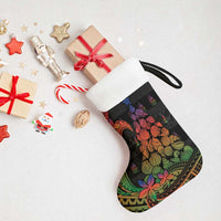 New Caledonia Christmas Stocking Seashell Xmas Tree Tribal Waves - Polynesian Pride