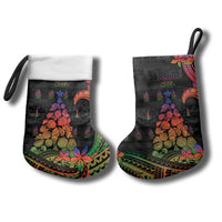 New Caledonia Christmas Stocking Seashell Xmas Tree Tribal Waves - Polynesian Pride