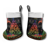 New Caledonia Christmas Stocking Seashell Xmas Tree Tribal Waves - Polynesian Pride