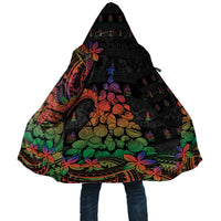 New Caledonia Christmas Cloak Seashell Xmas Tree Tribal Waves - Polynesian Pride