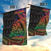 New Caledonia Christmas Garden Flag Seashell Xmas Tree Tribal Waves - Polynesian Pride