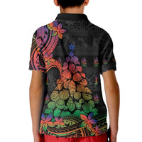 New Caledonia Christmas Kid Polo Shirt Seashell Xmas Tree Tribal Waves DT05 - Polynesian Pride