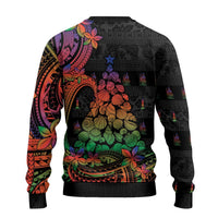 New Caledonia Christmas Ugly Christmas Sweater Seashell Xmas Tree Tribal Waves - Polynesian Pride