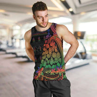 New Caledonia Christmas Men Tank Top Seashell Xmas Tree Tribal Waves - Polynesian Pride