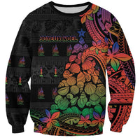 New Caledonia Christmas Sweatshirt Seashell Xmas Tree Tribal Waves - Polynesian Pride