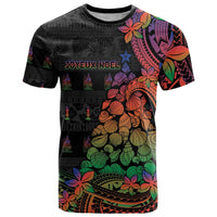 New Caledonia Christmas T Shirt Seashell Xmas Tree Tribal Waves - Polynesian Pride