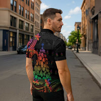 New Caledonia Christmas Zipper Polo Shirt Seashell Xmas Tree Tribal Waves DT05 - Polynesian Pride