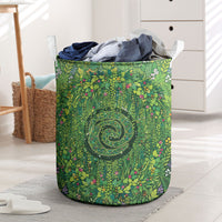 Polynesia Mother Nature Laundry Basket Glowing Heart Spiral Tropical Vine Floral