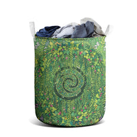 Polynesia Mother Nature Laundry Basket Glowing Heart Spiral Tropical Vine Floral