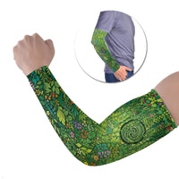 Polynesia Mother Nature Arm Sleeves Glowing Heart Spiral Tropical Vine Floral