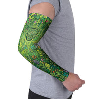 Polynesia Mother Nature Arm Sleeves Glowing Heart Spiral Tropical Vine Floral