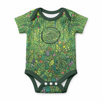 Polynesia Mother Nature Baby Onesie Glowing Heart Spiral Tropical Vine Floral