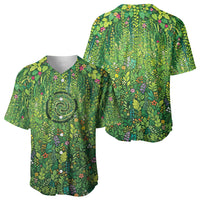 Polynesia Mother Nature Baseball Jersey Glowing Heart Spiral Tropical Vine Floral
