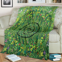 Polynesia Mother Nature Blanket Glowing Heart Spiral Tropical Vine Floral