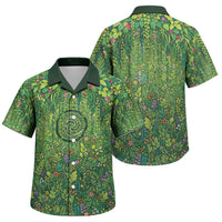 Polynesia Mother Nature Family Matching Off The Shoulder Long Sleeve Dress and Hawaiian Shirt Glowing Heart Spiral Tropical Vine Floral