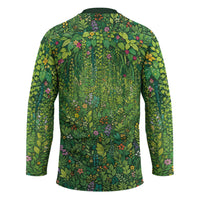 Polynesia Mother Nature Hockey Jersey Glowing Heart Spiral Tropical Vine Floral