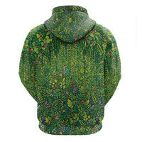 Polynesia Mother Nature Hoodie Glowing Heart Spiral Tropical Vine Floral