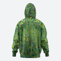 Polynesia Mother Nature Hoodie Glowing Heart Spiral Tropical Vine Floral