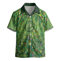 Polynesia Mother Nature Kid Hawaiian Shirt Glowing Heart Spiral Tropical Vine Floral