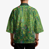 Polynesia Mother Nature Kimono Glowing Heart Spiral Tropical Vine Floral