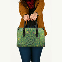 Polynesia Mother Nature Leather Bag Glowing Heart Spiral Tropical Vine Floral