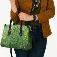 Polynesia Mother Nature Leather Bag Glowing Heart Spiral Tropical Vine Floral