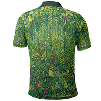 Polynesia Mother Nature Polo Shirt Glowing Heart Spiral Tropical Vine Floral