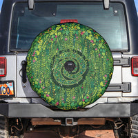Polynesia Mother Nature Spare Tire Cover Glowing Heart Spiral Tropical Vine Floral