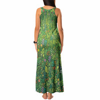 Polynesia Mother Nature Tank Maxi Dress Glowing Heart Spiral Tropical Vine Floral