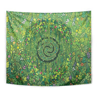 Polynesia Mother Nature Tapestry Glowing Heart Spiral Tropical Vine Floral